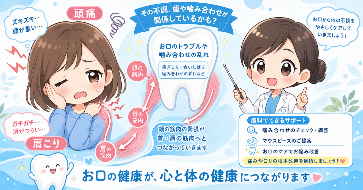 整体でも治らない頭痛・肩こりは噛み合わせが原因?セルフチェック