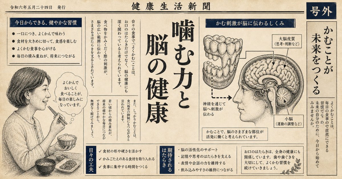 奥歯の放置で認知症リスク？咀嚼がもたらす全身健康への影響