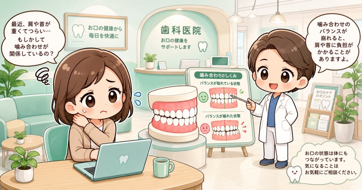 治らない肩こりや頭痛は歯並びが原因？身体への影響と受診の目安