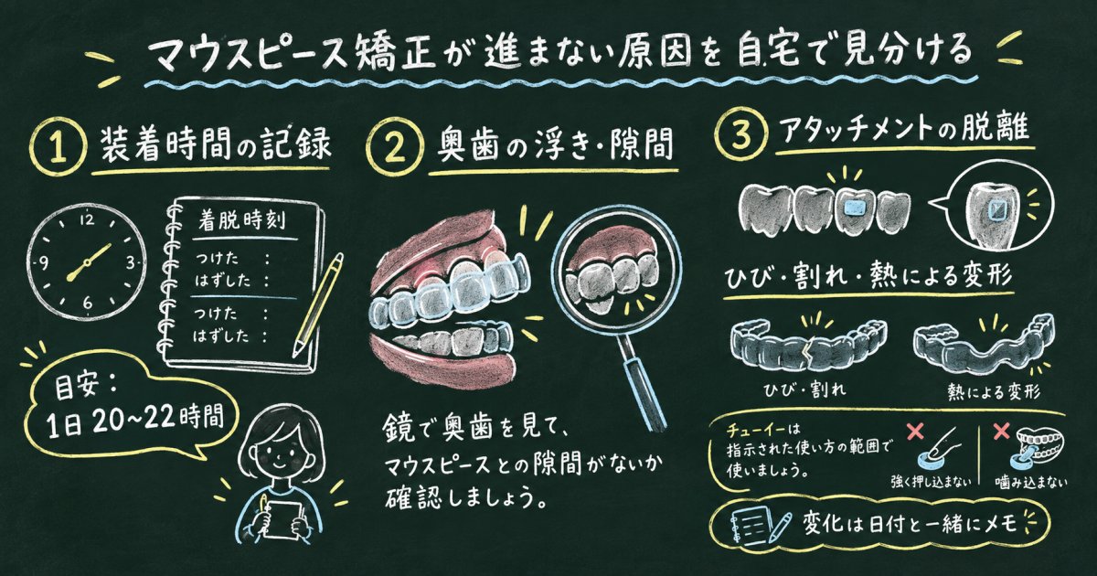 マウスピース矯正が進まない原因を自宅で見分ける