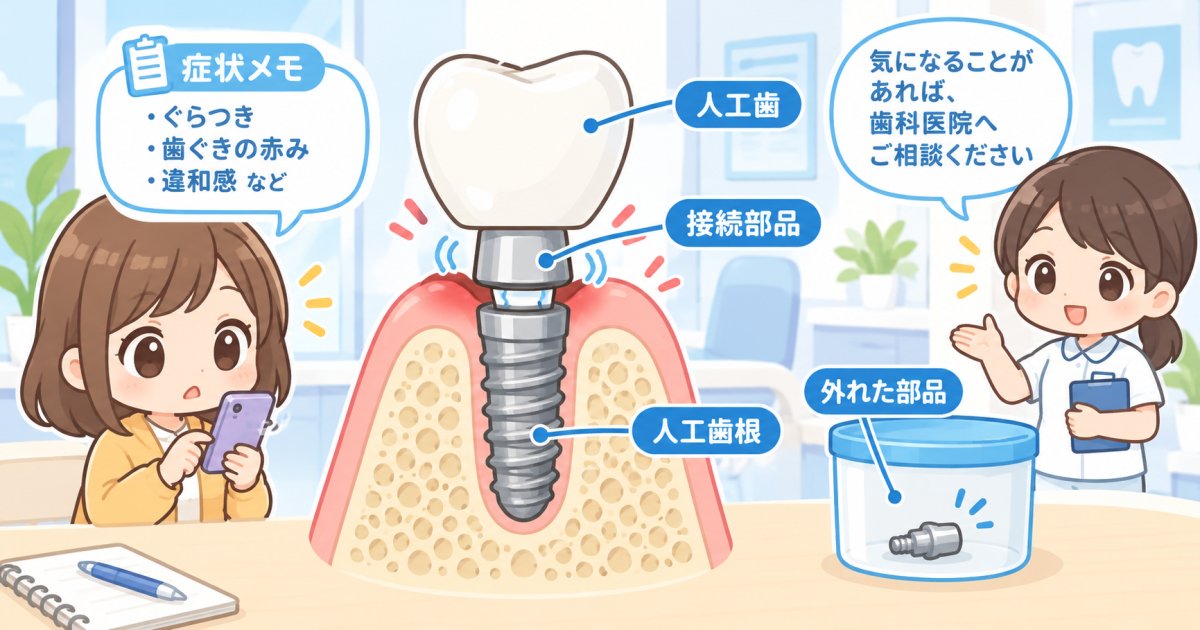 人工歯根のぐらつきや痛みはトラブルのサイン｜受診前の注意点